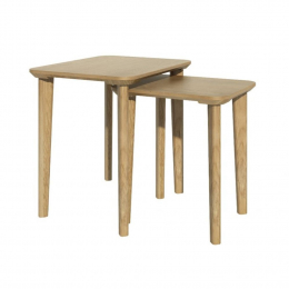Scandic Solid Oak Rectangular Nest of Two Tables