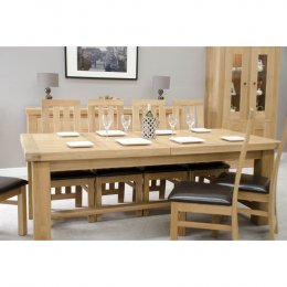 Bordeaux Solid Oak Extra Large Grand Extending Dining Table
