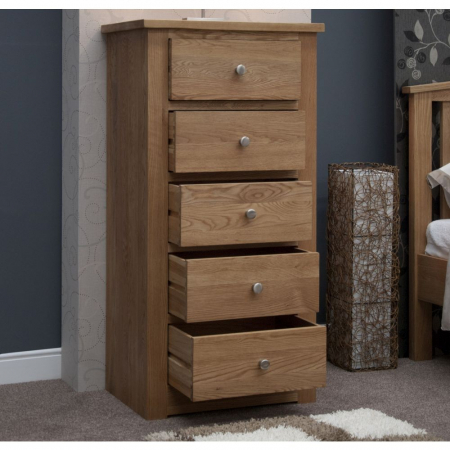 Torino Solid Oak Wellington Chest of Drawers