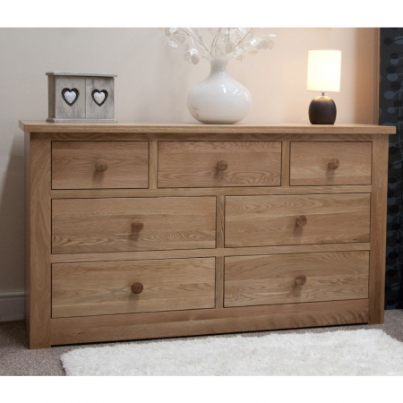 Torino Solid Oak Large Chest of Drawers