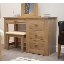 Torino Solid Oak Dressing Table with Stool