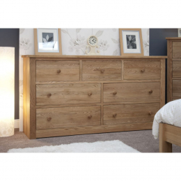 Torino Solid Oak Wide Chest of Drawers