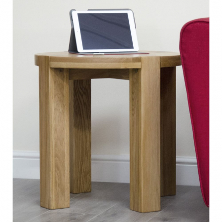 Trend Solid Oak Round Lamp Table