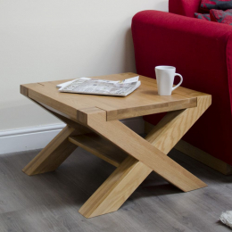 Trend Solid Oak Square Cross Leg Coffee Table
