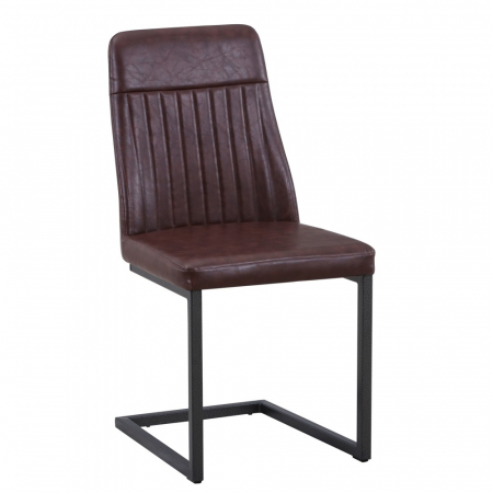 Urban Elegance Brown Leather Dining Chair