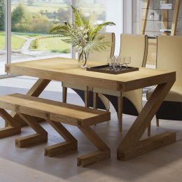 Z Solid Oak Large Dining Table