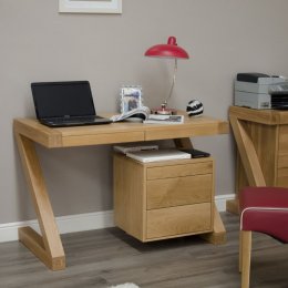 Z Solid Oak Small Computer Desk