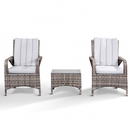 Zoe Grey Bistro Chairs and Side Table Set